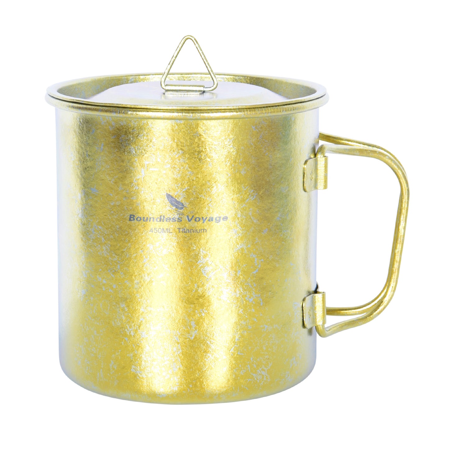 Boundless Voyage 450ml / 15oz Ultralight Titanium Camping Cup with Lid, Portable Drinking Mug for Hiking, Garden & Outdoor Travel Ti3055D