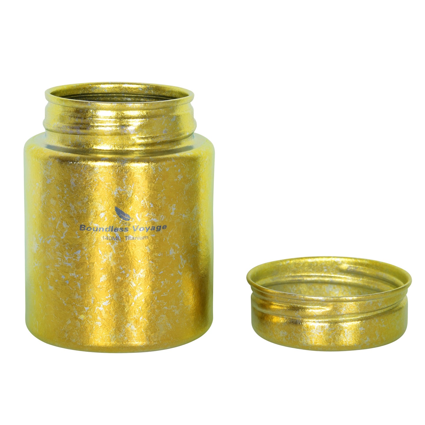 Boundless Voyage Mini Titanium Tea Caddy, Ultralight Portable Ice Flower Storage Jar for Loose Tea, Coffee & Spices Ti3211D