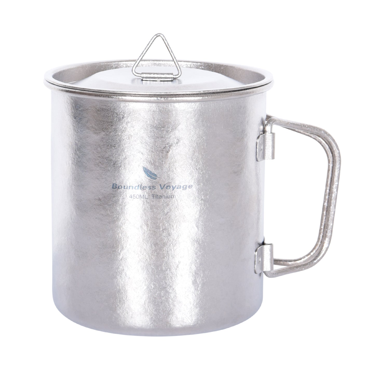 Boundless Voyage 450ml / 15oz Ultralight Titanium Camping Cup with Lid, Portable Drinking Mug for Hiking, Garden & Outdoor Travel Ti3055D