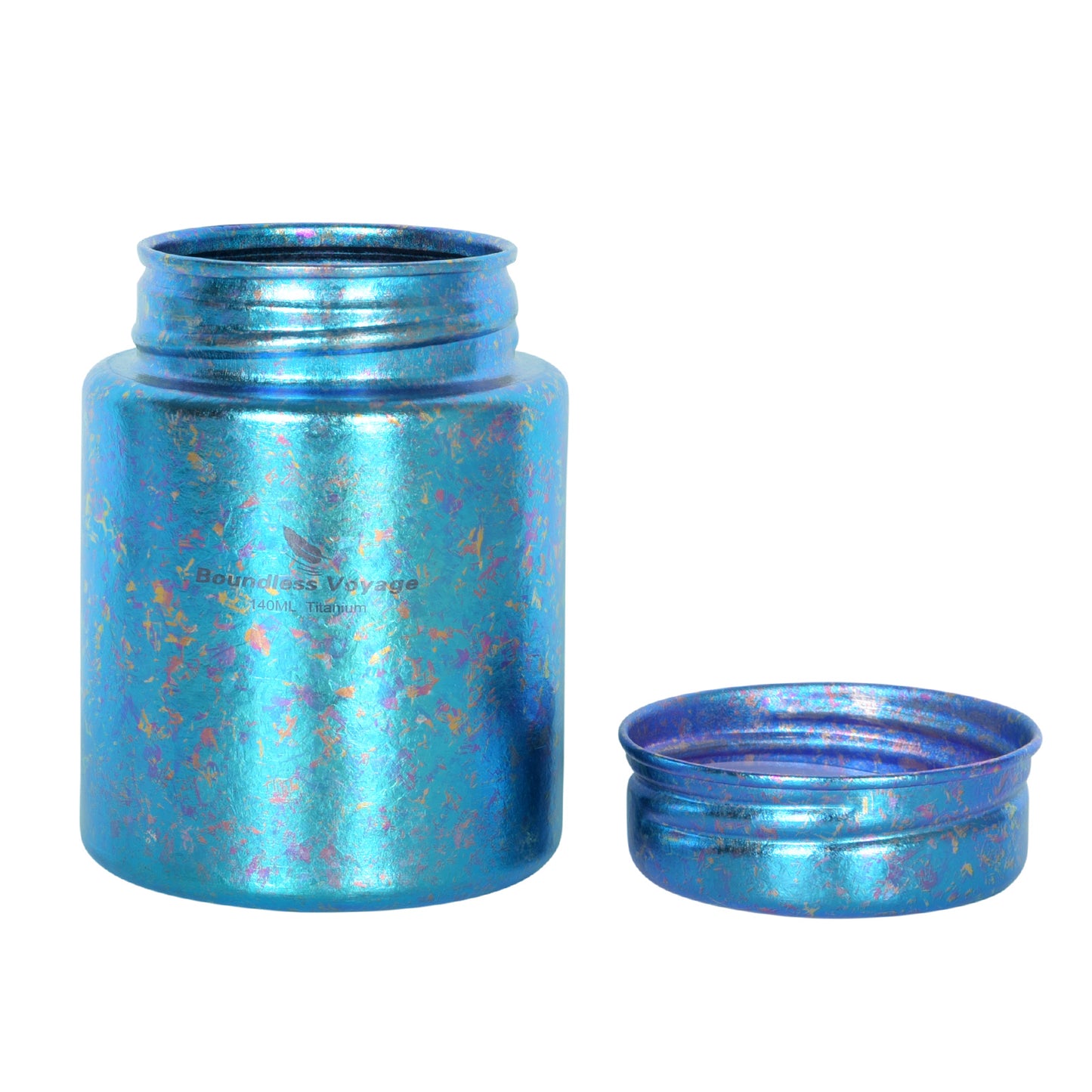 Boundless Voyage Mini Titanium Tea Caddy, Ultralight Portable Ice Flower Storage Jar for Loose Tea, Coffee & Spices Ti3211D