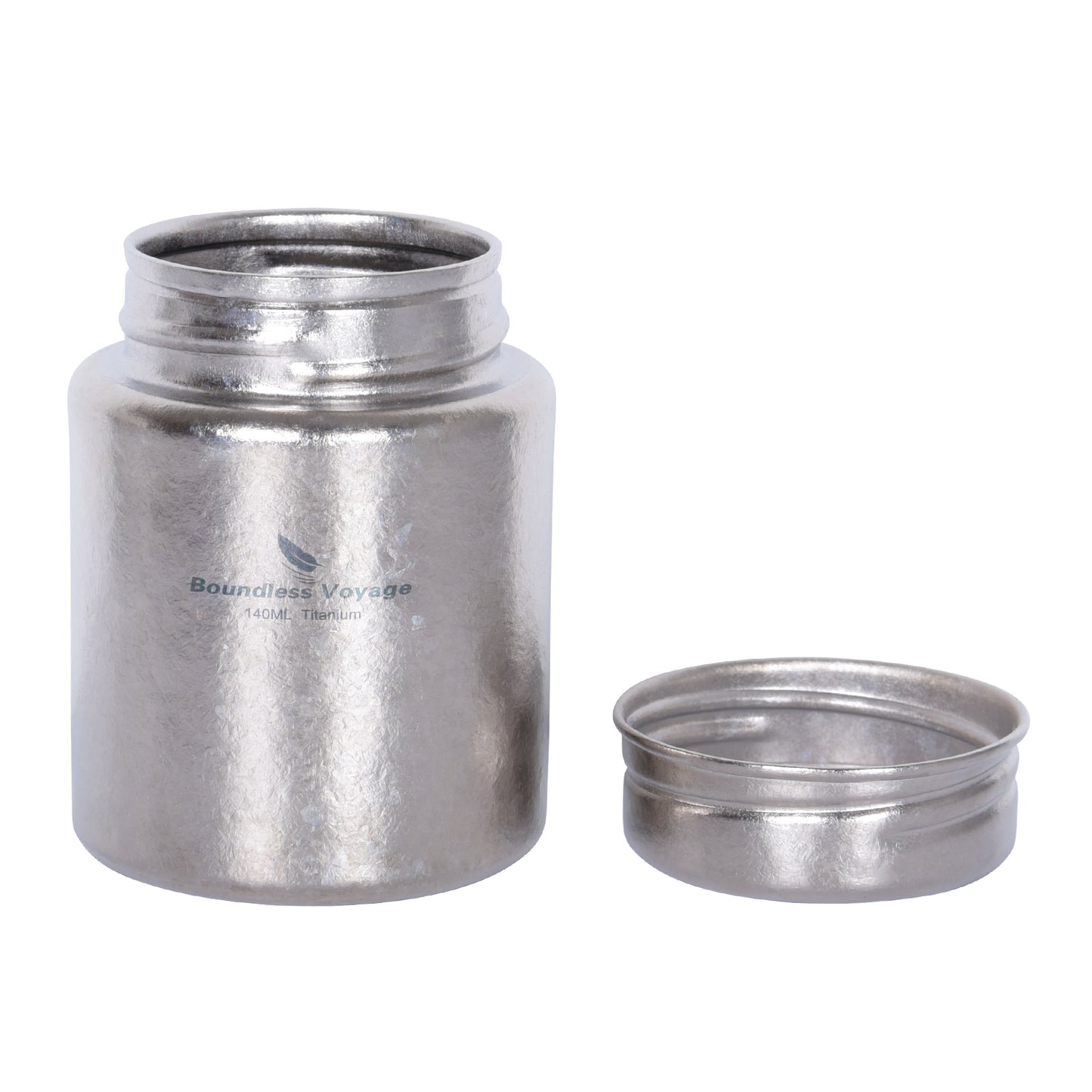 Boundless Voyage Mini Titanium Tea Caddy, Ultralight Portable Ice Flower Storage Jar for Loose Tea, Coffee & Spices Ti3211D