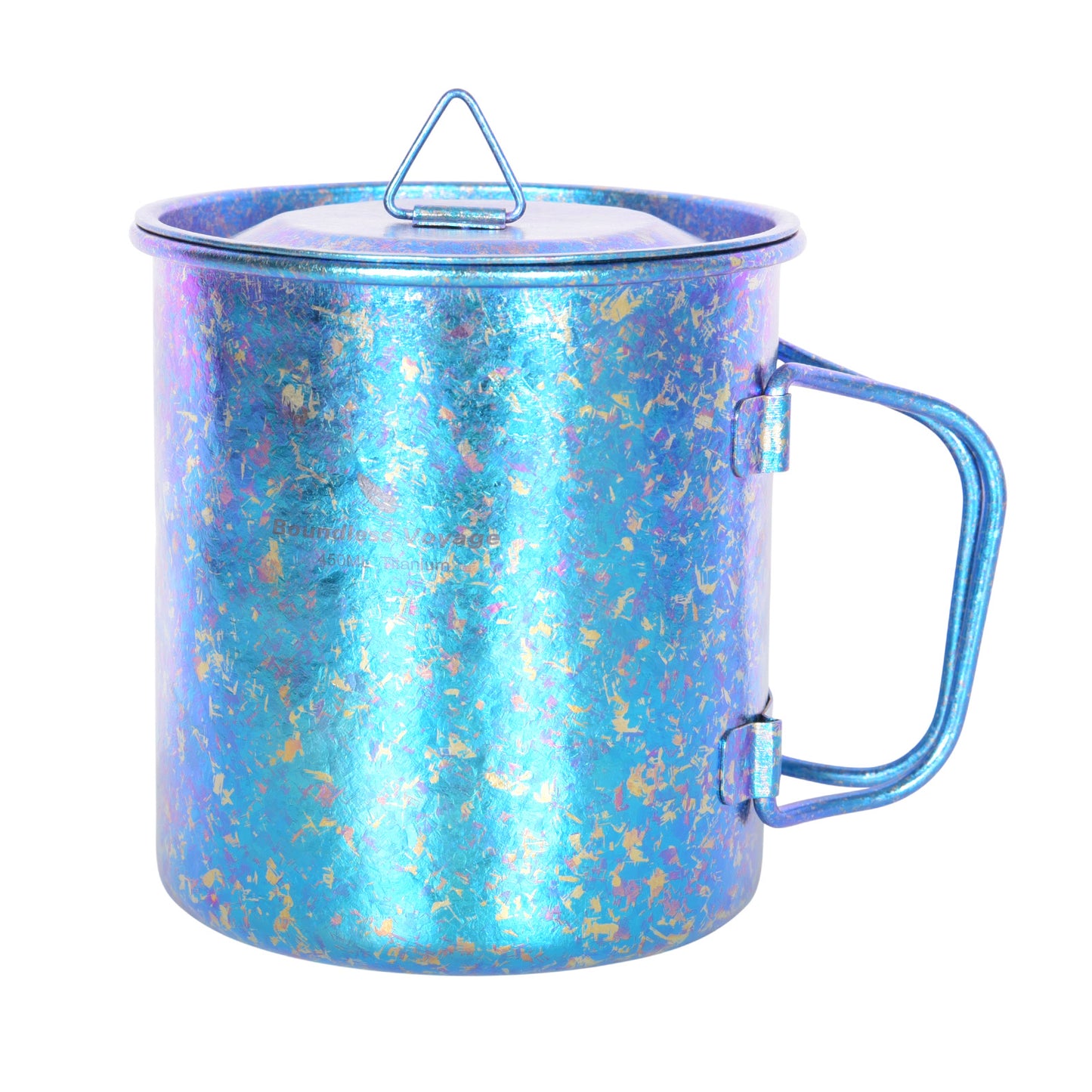 Boundless Voyage 450ml / 15oz Ultralight Titanium Camping Cup with Lid, Portable Drinking Mug for Hiking, Garden & Outdoor Travel Ti3055D